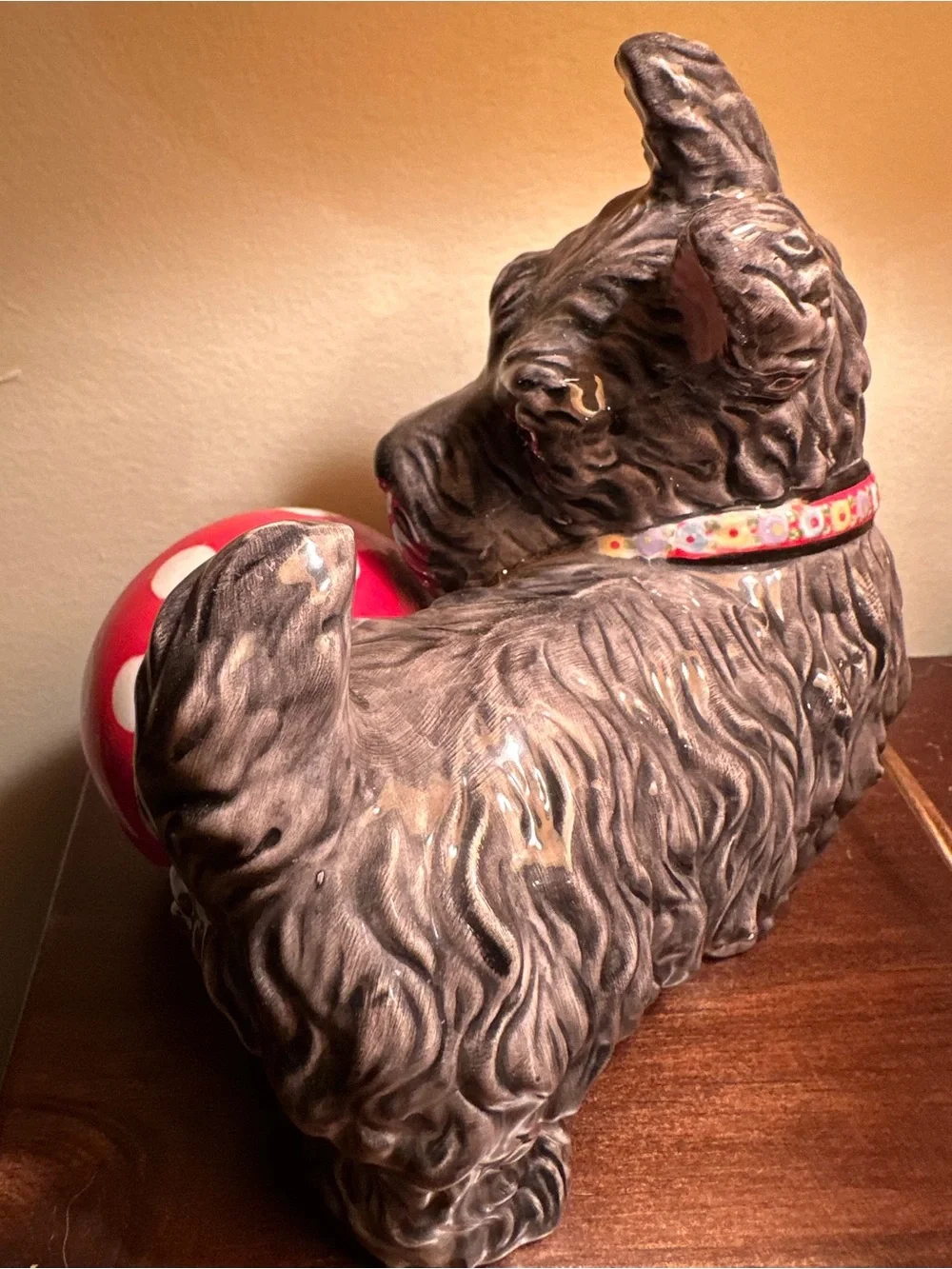 Mary Engelbreit Scottie Scotty Dog Shelf Clock with Red Polka-Dot Ball